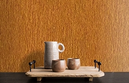 Обои macro-pure gold plain фото в интерьере коридора превью