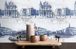 Обои W73 0011 W03 фото в интерьере коридора превью