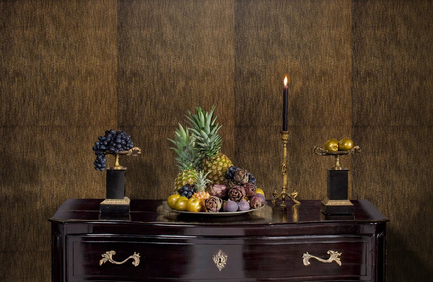 Обои Como Bronze-81 фото в интерьере гостиной