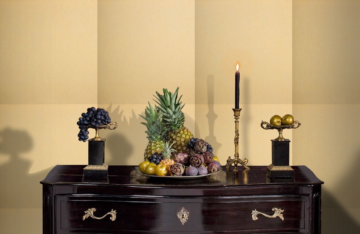 Обои Como Honey-103 фото в интерьере гостиной