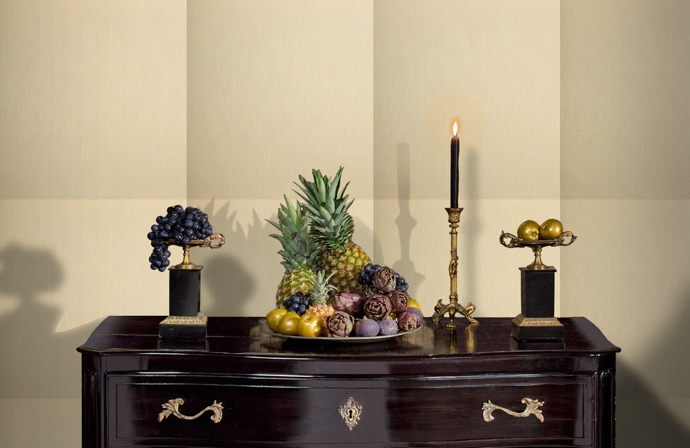 Обои Como Ivory-102 фото в интерьере гостиной