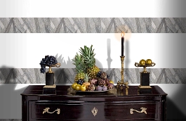 Обои macro-004 palm silver фото в интерьере гостиной превью