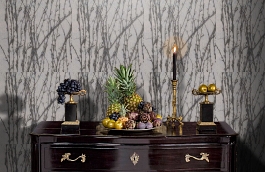 Обои macro-007 virginia silver фото в интерьере гостиной превью