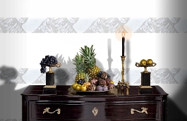 Обои macro-008 silver birch gy фото в интерьере гостиной превью