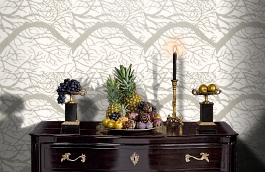 Обои macro-014 trees gypsum фото в интерьере гостиной превью