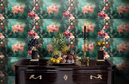 Обои V11001 фото в интерьере гостиной превью