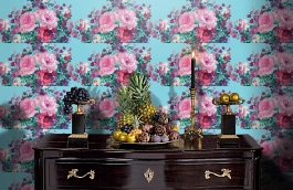 Обои V9018 фото в интерьере гостиной превью