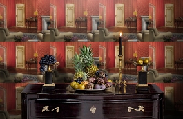 Обои 1 фото в интерьере гостиной превью