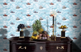 Обои 54276-1 фото в интерьере гостиной превью