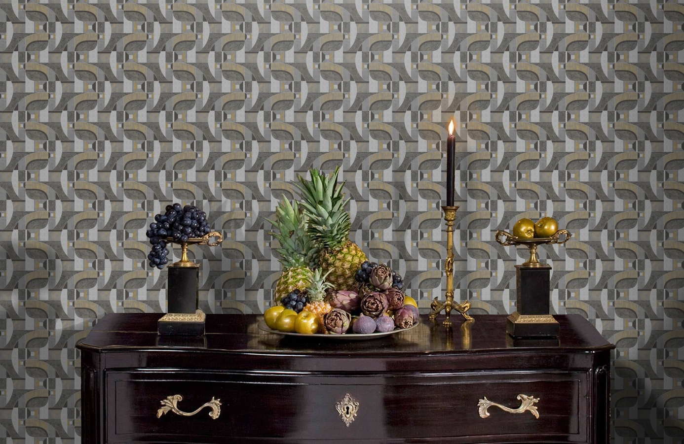 Обои 7010-5 фото в интерьере гостиной