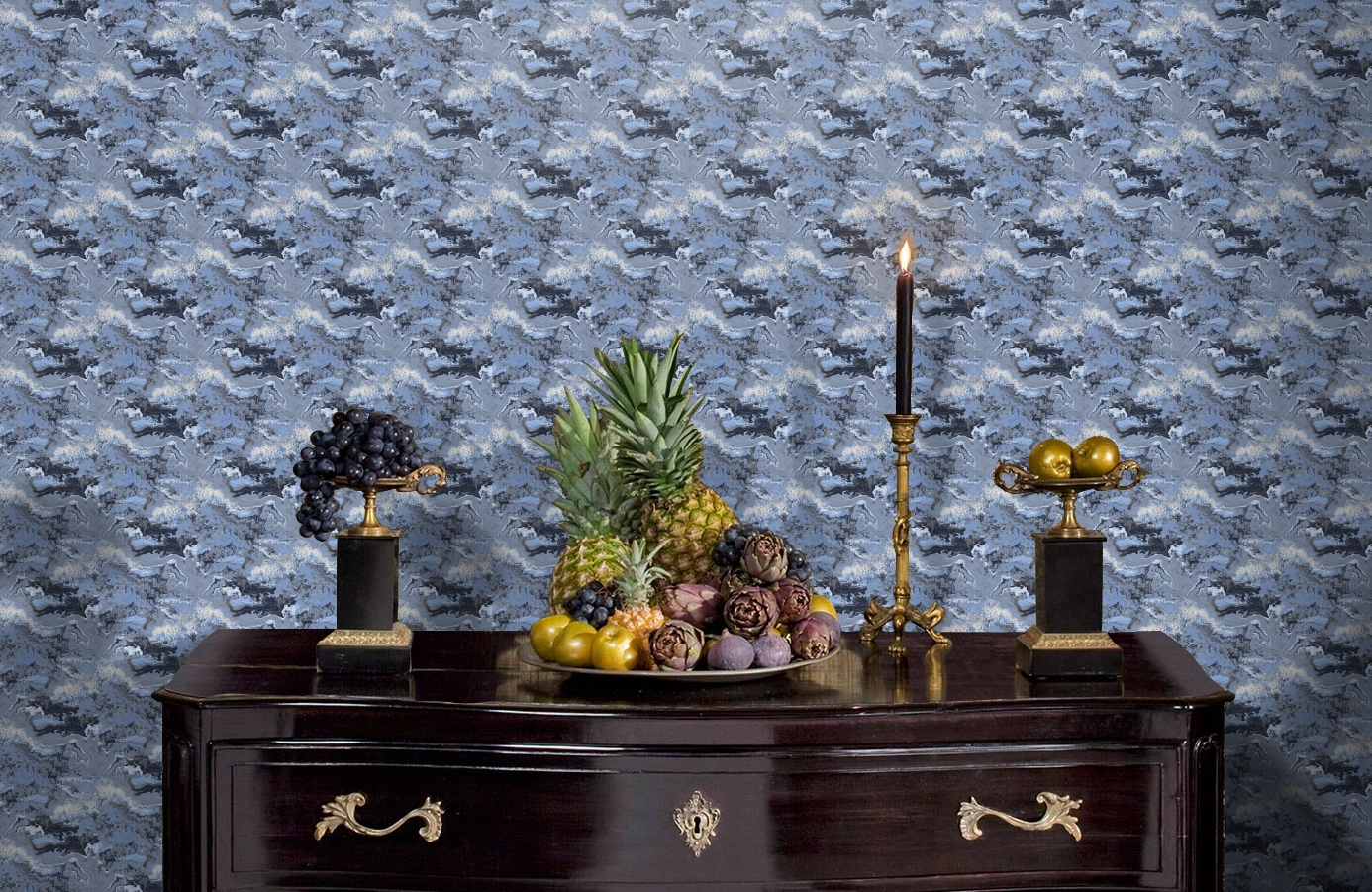 Обои 7012-6 фото в интерьере гостиной