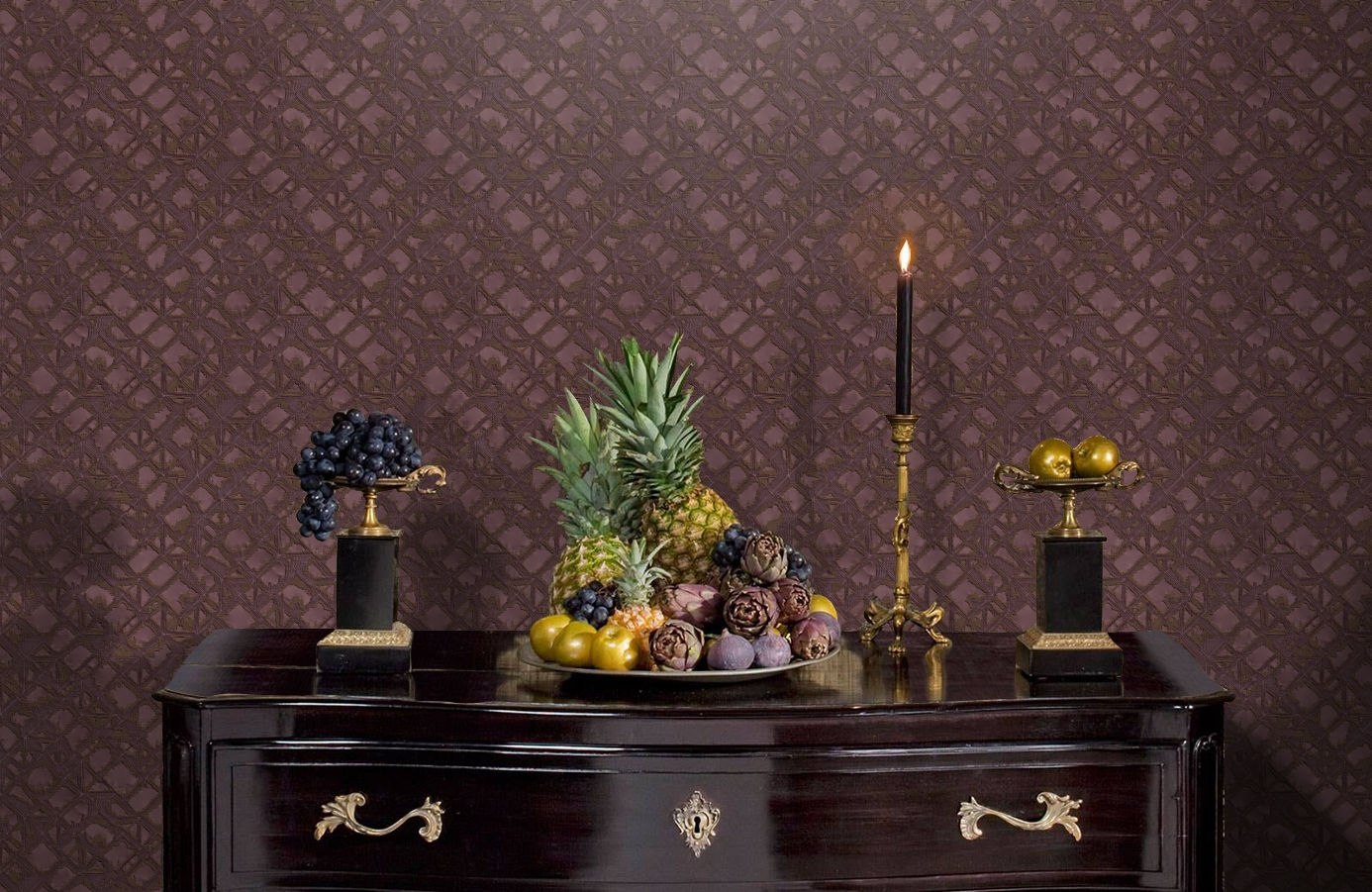 Обои RDT2202-11 фото в интерьере гостиной