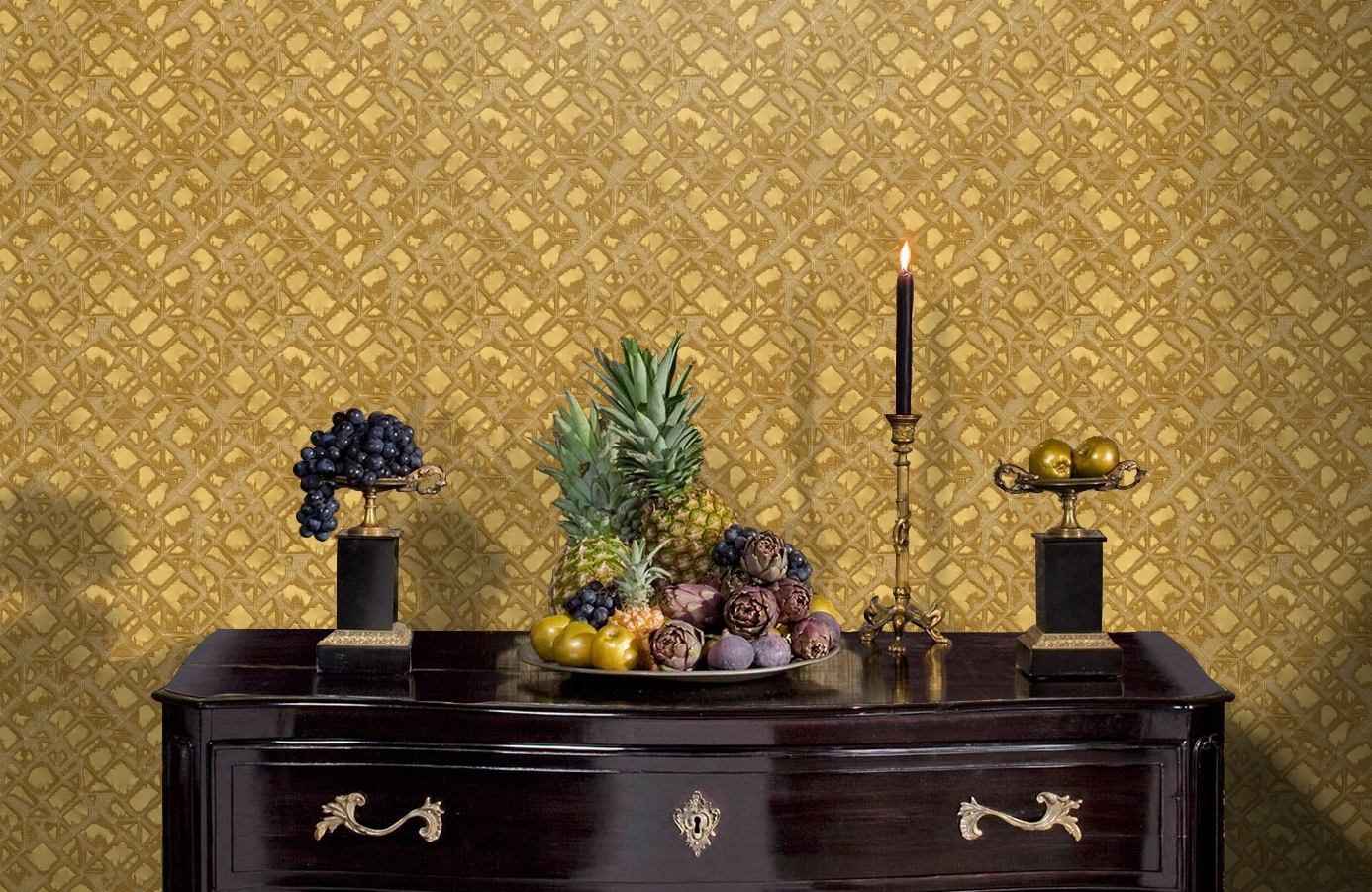 Обои RDT2202-9 фото в интерьере гостиной