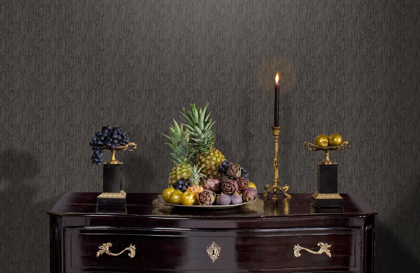 Обои RDT2203-7 фото в интерьере гостиной