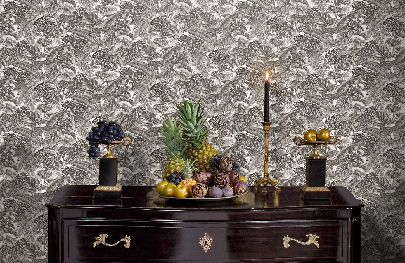 Обои RDT2206-2 фото в интерьере гостиной