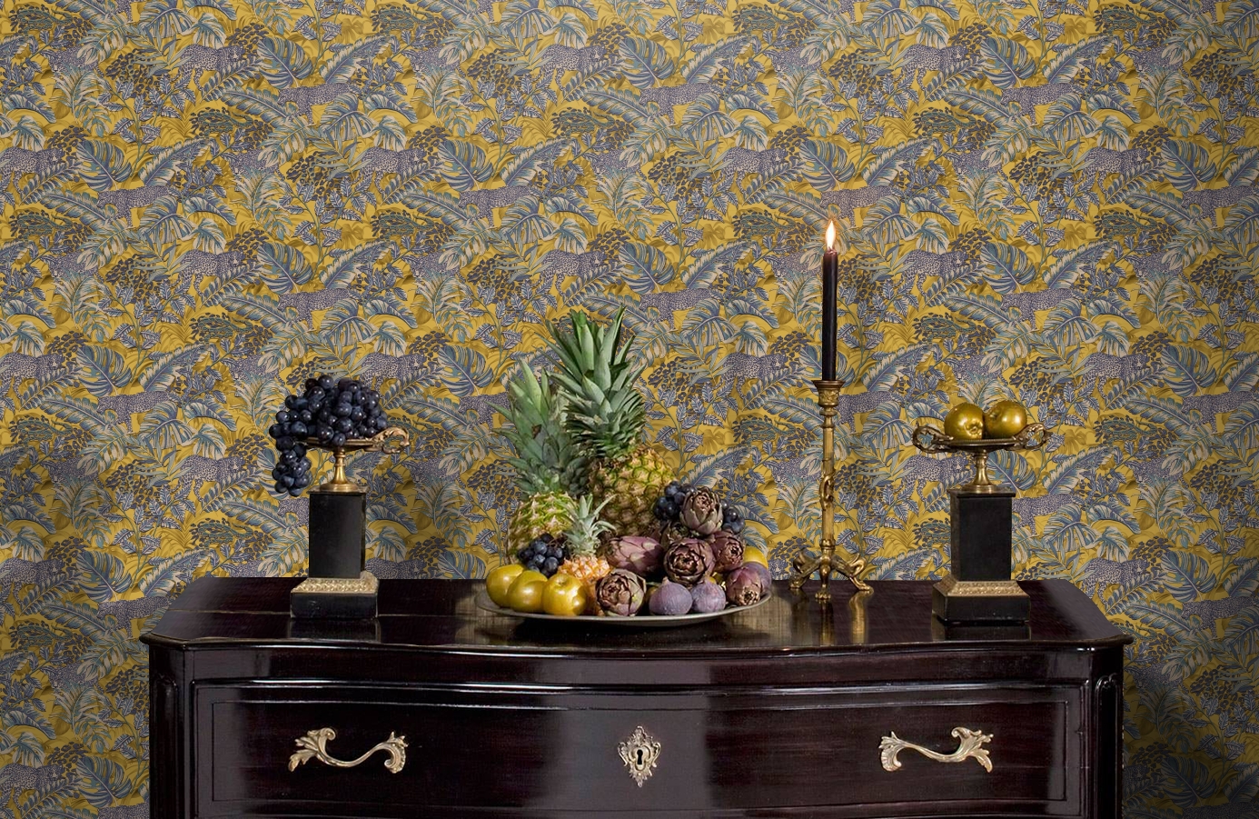 Обои RDT2206-8 фото в интерьере гостиной