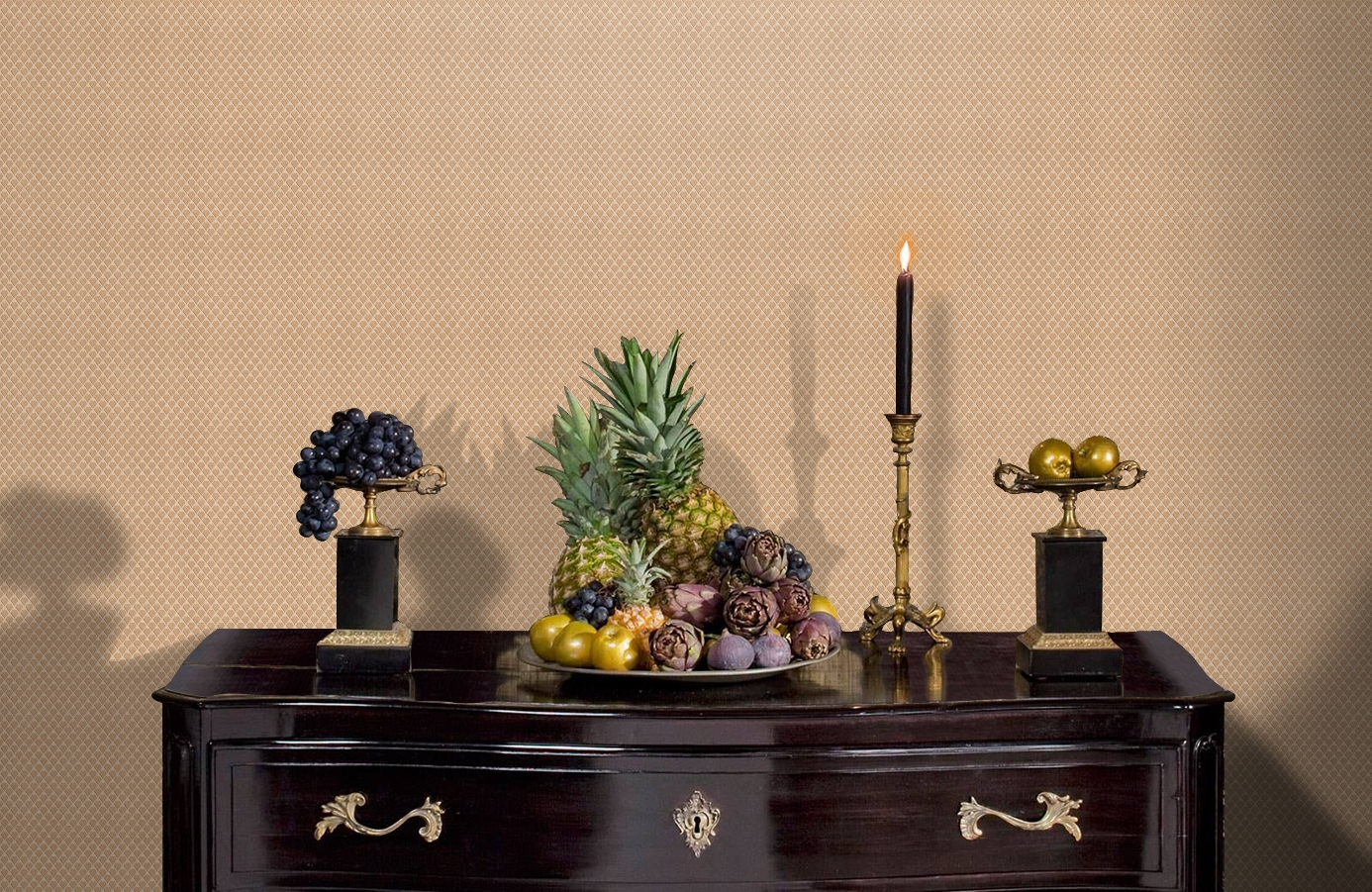 Обои RDT2208-3 фото в интерьере гостиной