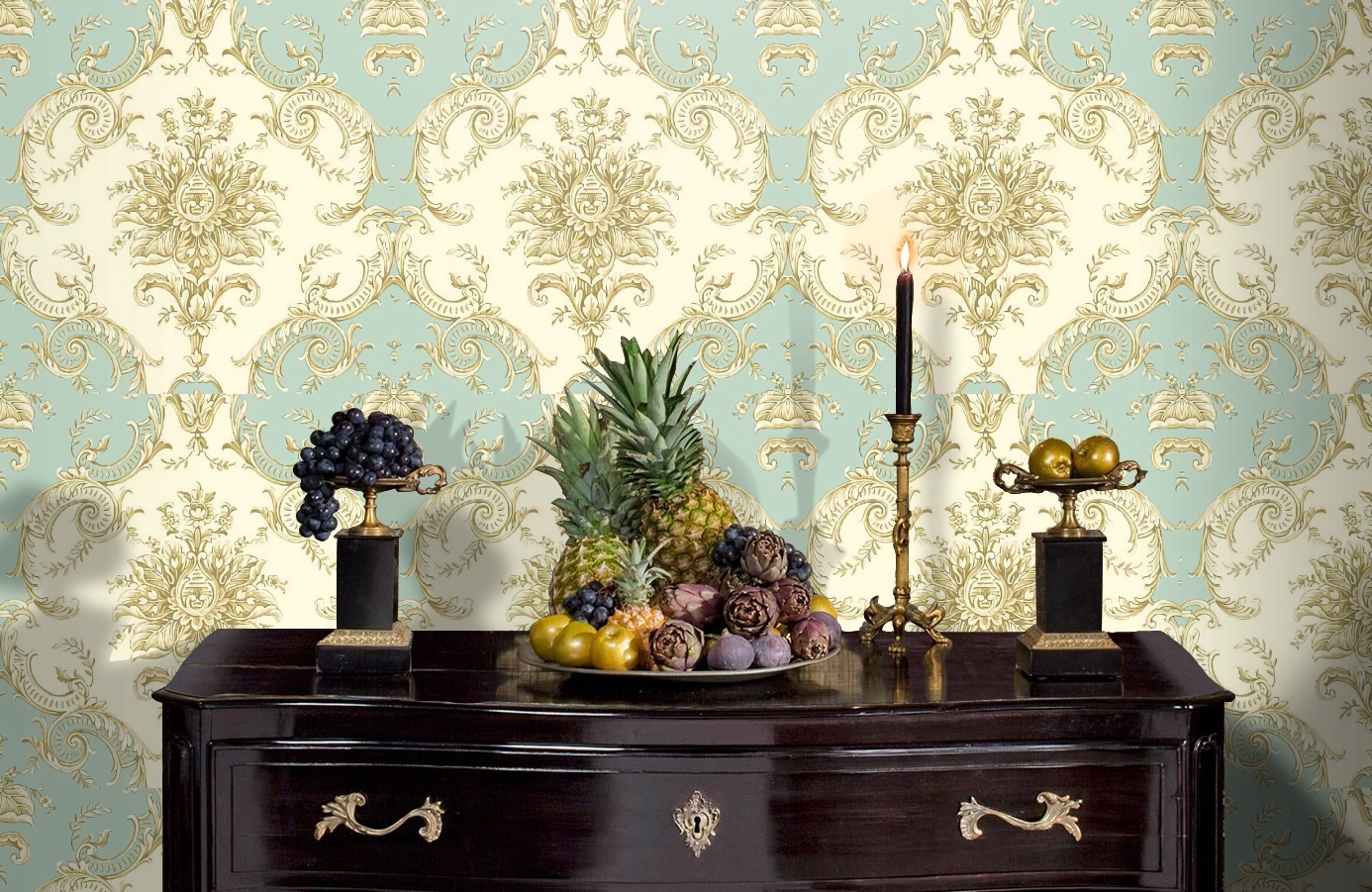 Обои RJC4007-4 фото в интерьере гостиной