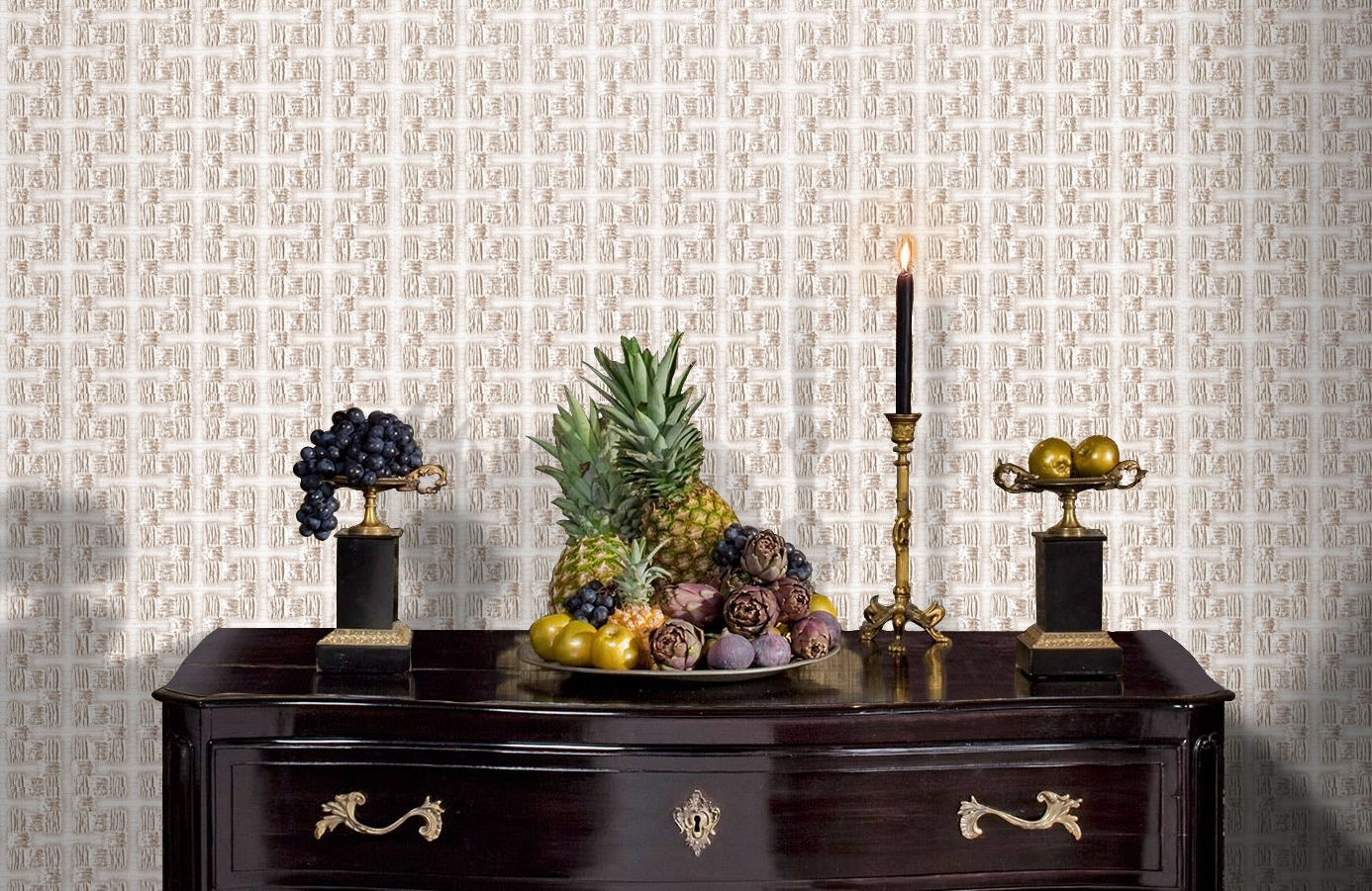 Обои RWT1805-2 фото в интерьере гостиной