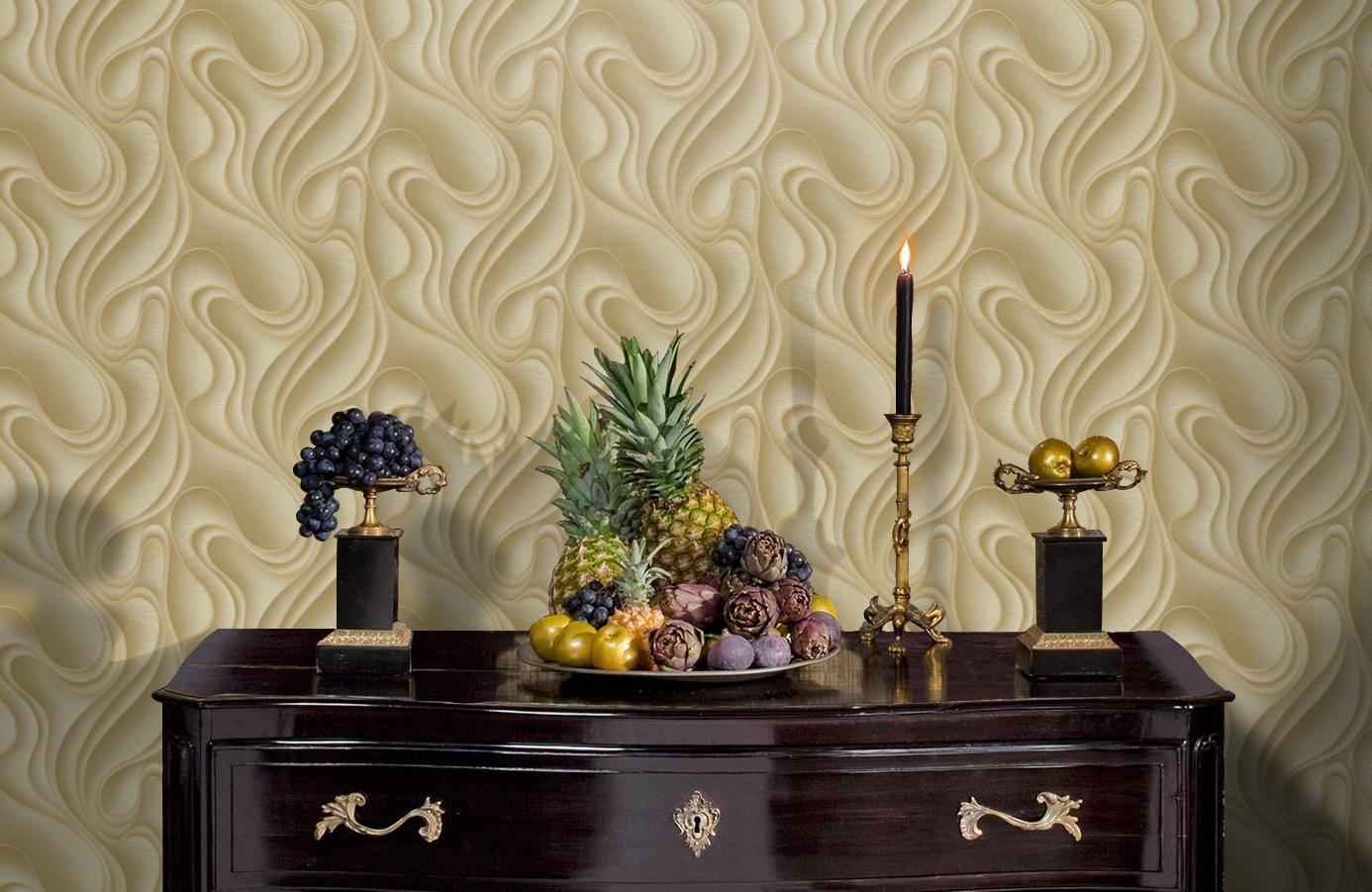 Обои 84112-3 фото в интерьере гостиной