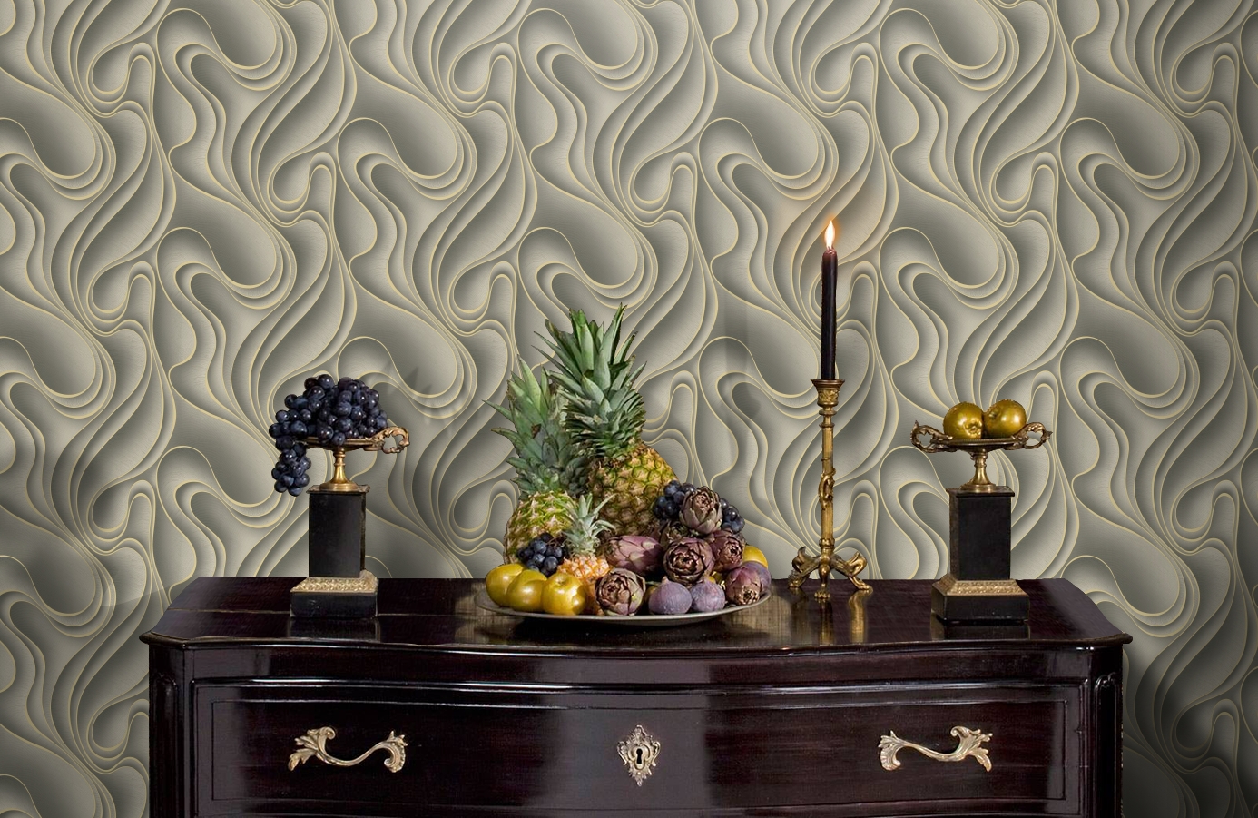 Обои 84112-4 фото в интерьере гостиной