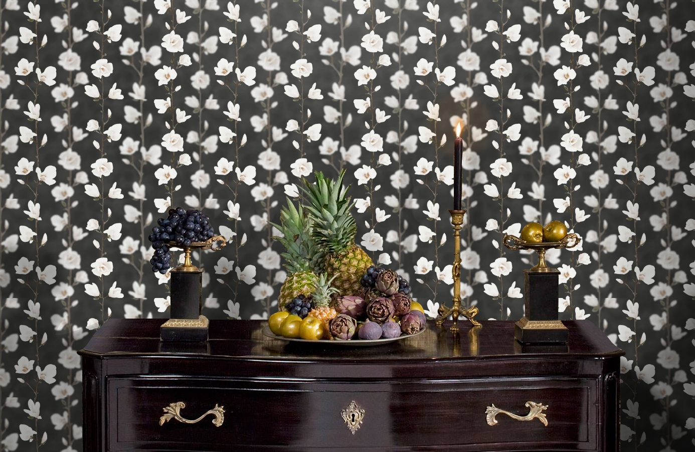 Обои 3D1201 фото в интерьере гостиной