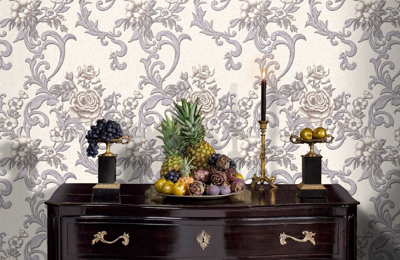 Обои 1069-01 фото в интерьере гостиной