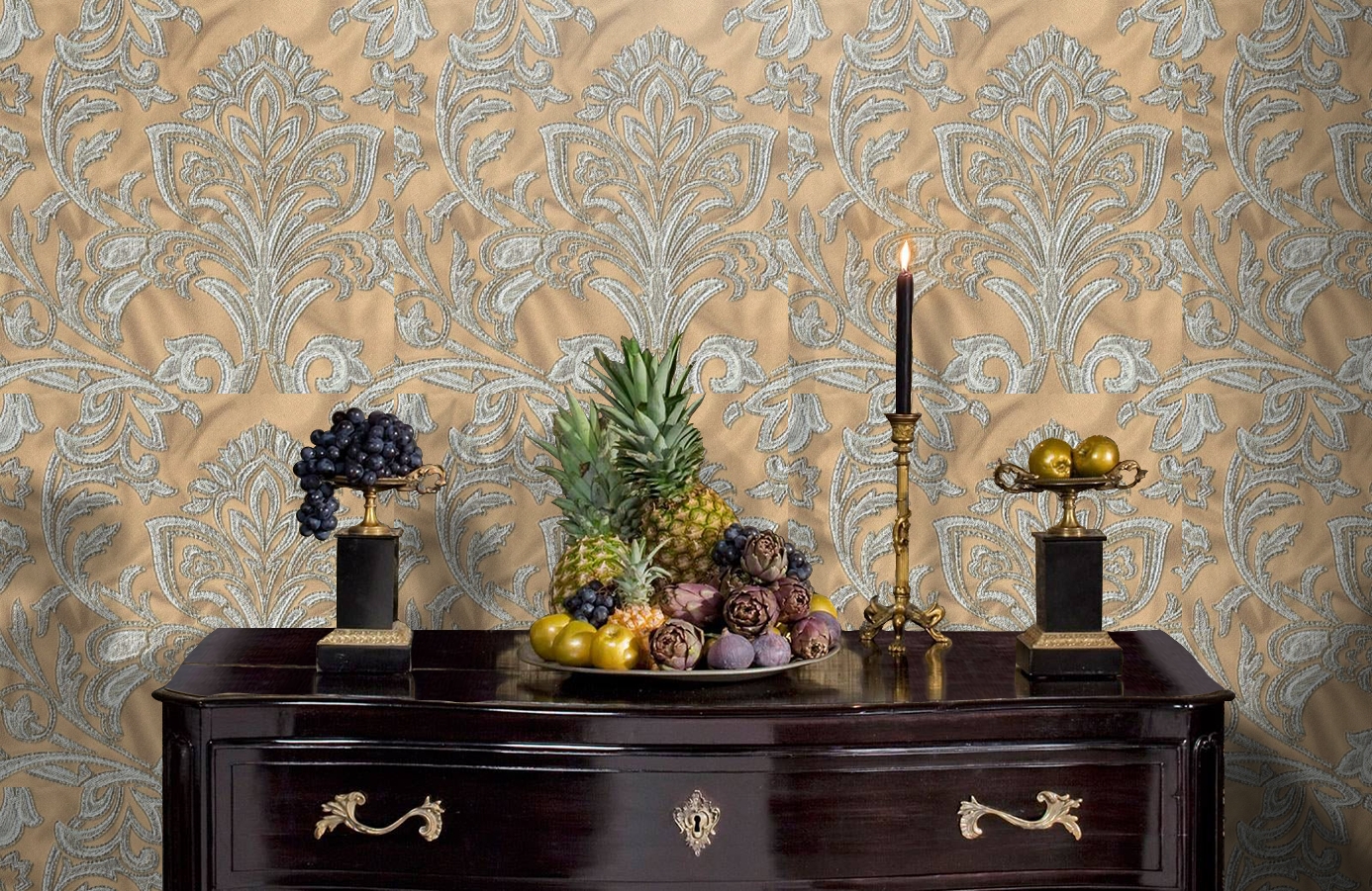 Обои 1117-05 фото в интерьере гостиной