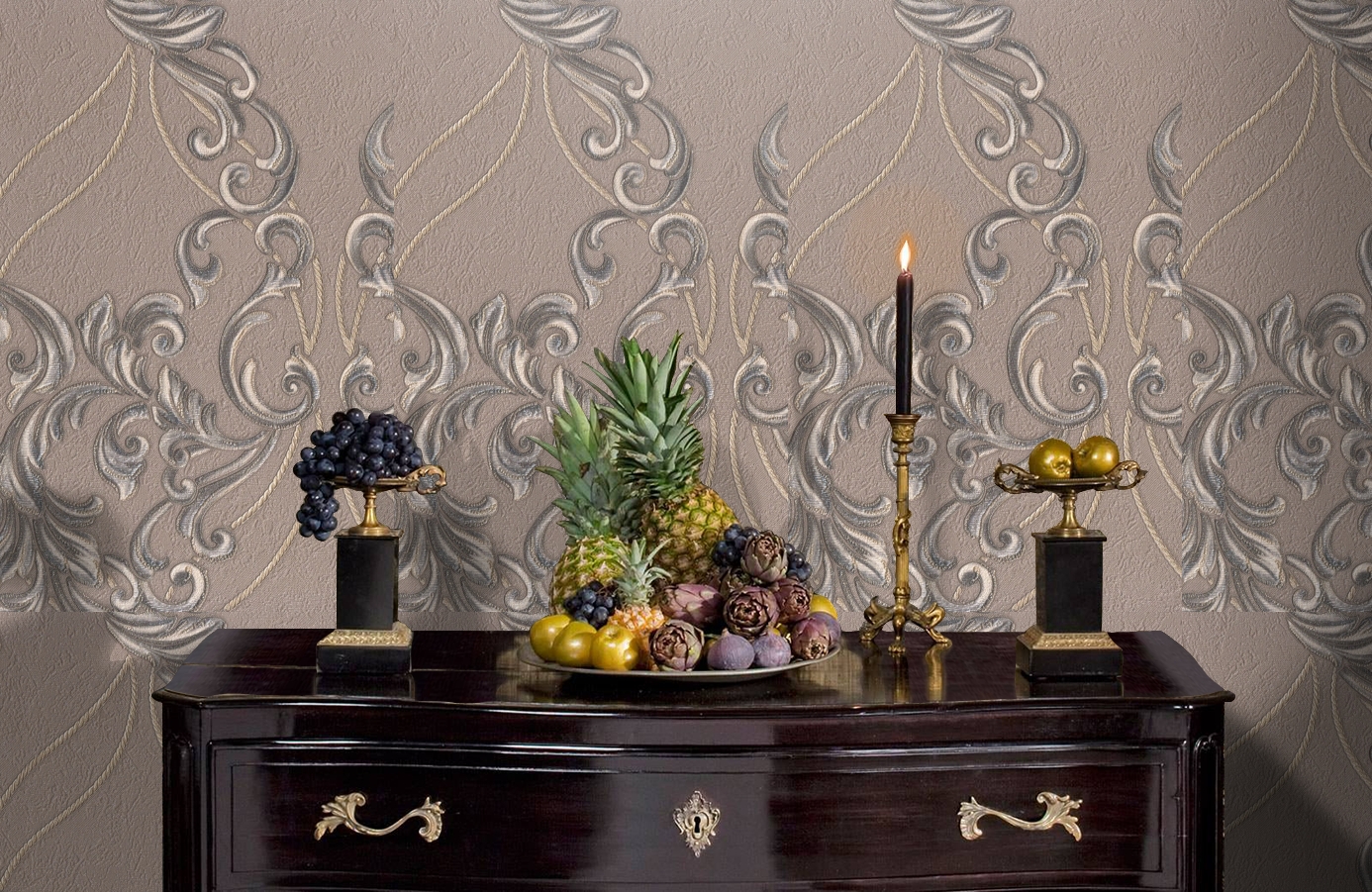 Обои 1153-12 фото в интерьере гостиной