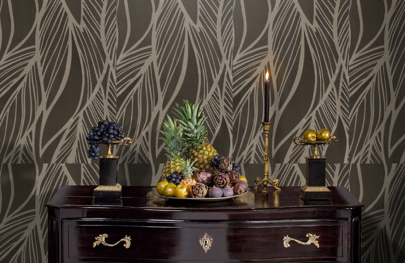 Обои 1163-12 фото в интерьере гостиной