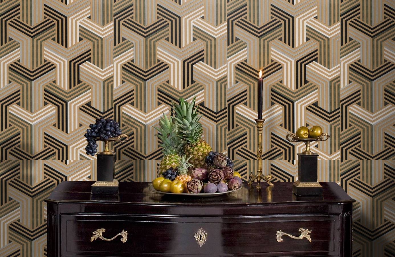 Обои 6005-06 фото в интерьере гостиной