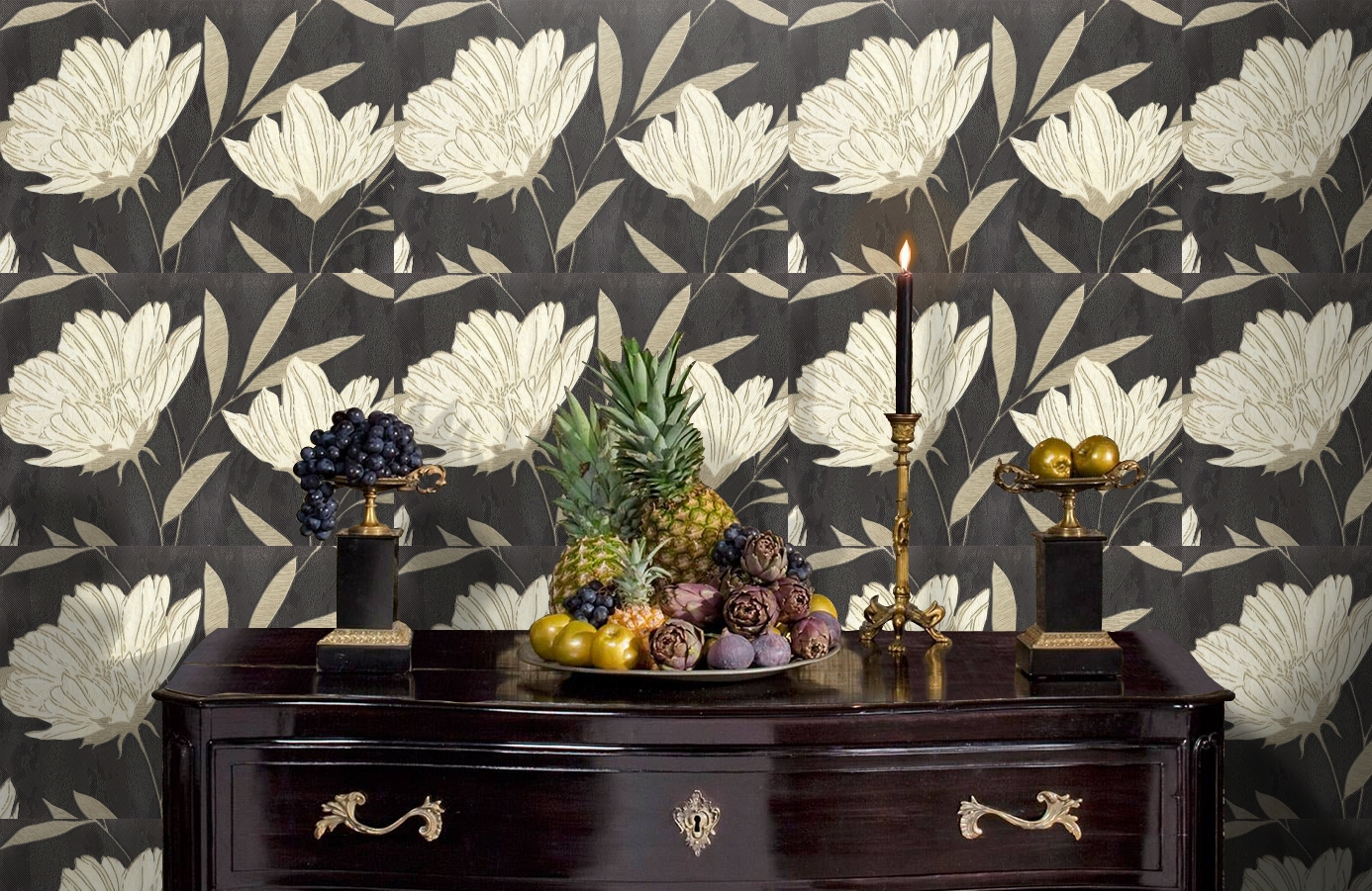 Обои 7011-22 фото в интерьере гостиной