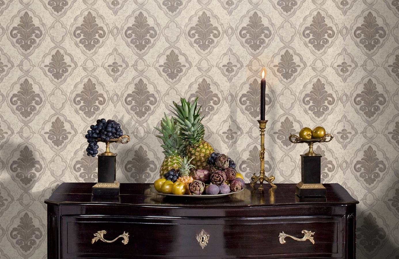 Обои 7055-06 фото в интерьере гостиной