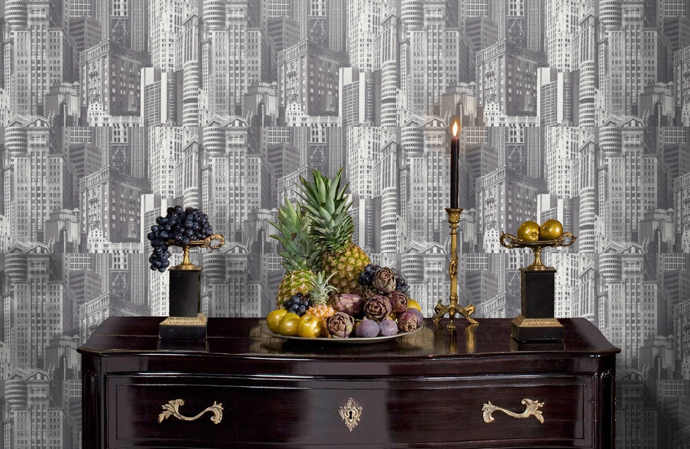 Обои 7062-11 фото в интерьере гостиной