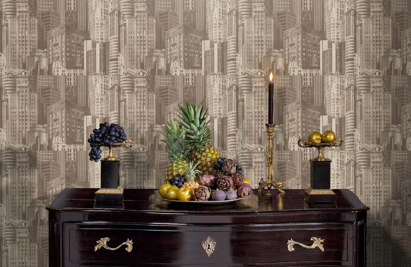 Обои 7062-12 фото в интерьере гостиной