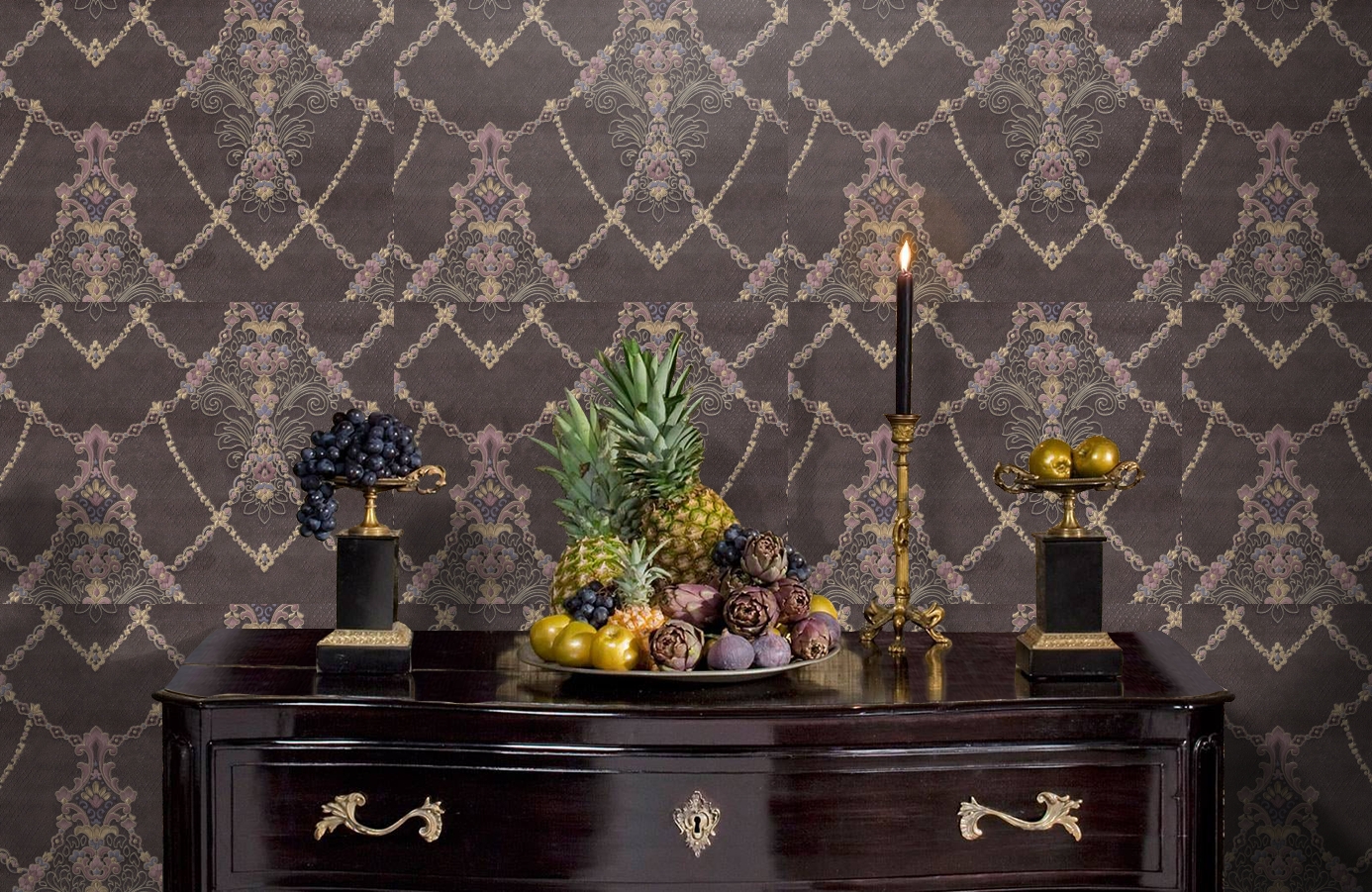 Обои 7064-12 фото в интерьере гостиной