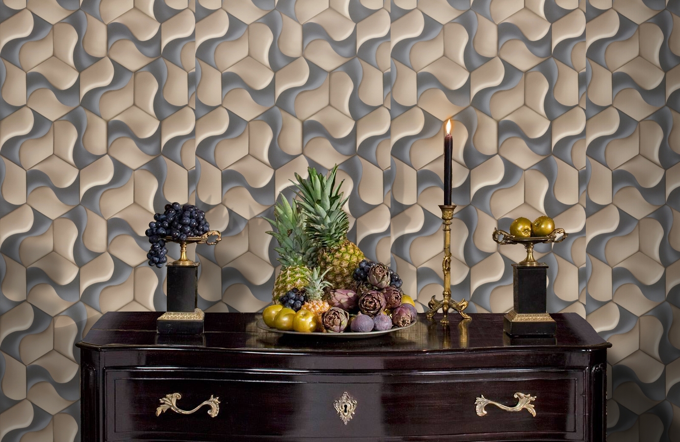 Обои 7153-16 фото в интерьере гостиной