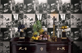 Обои 240221 фото в интерьере гостиной превью