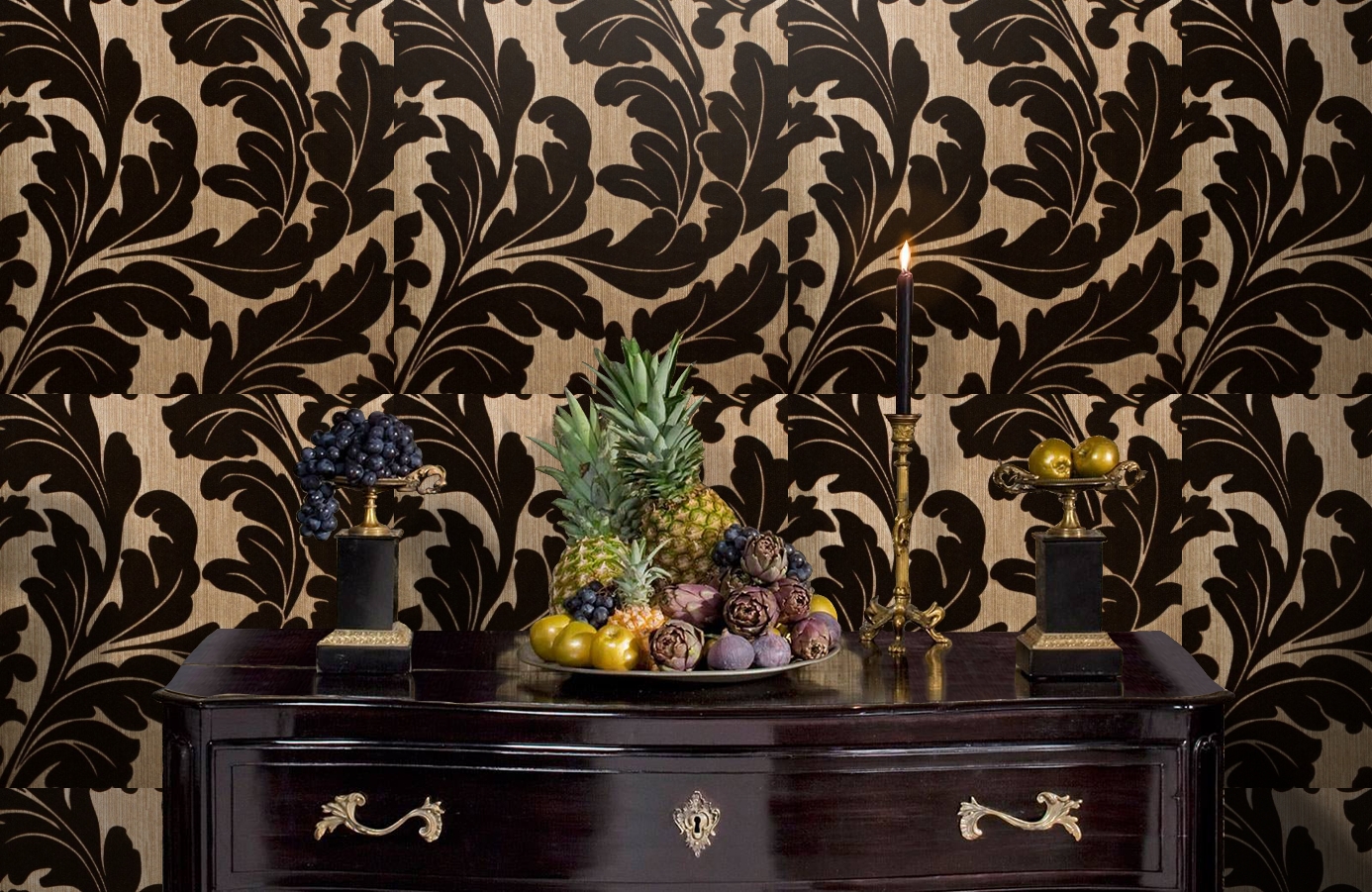 Обои 195005 фото в интерьере гостиной