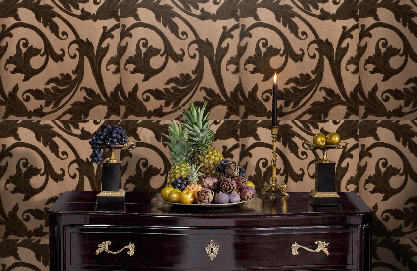 Обои 195011 фото в интерьере гостиной