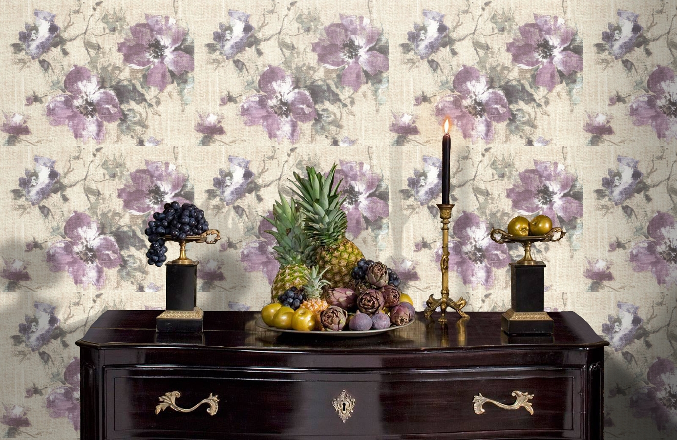 Обои R1305 фото в интерьере гостиной