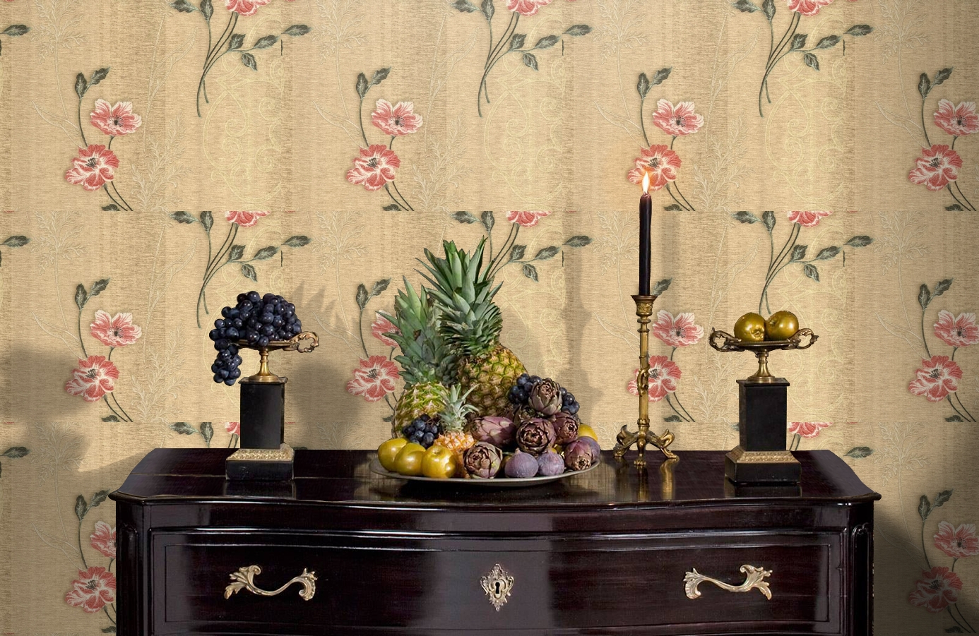 Обои R1318 фото в интерьере гостиной