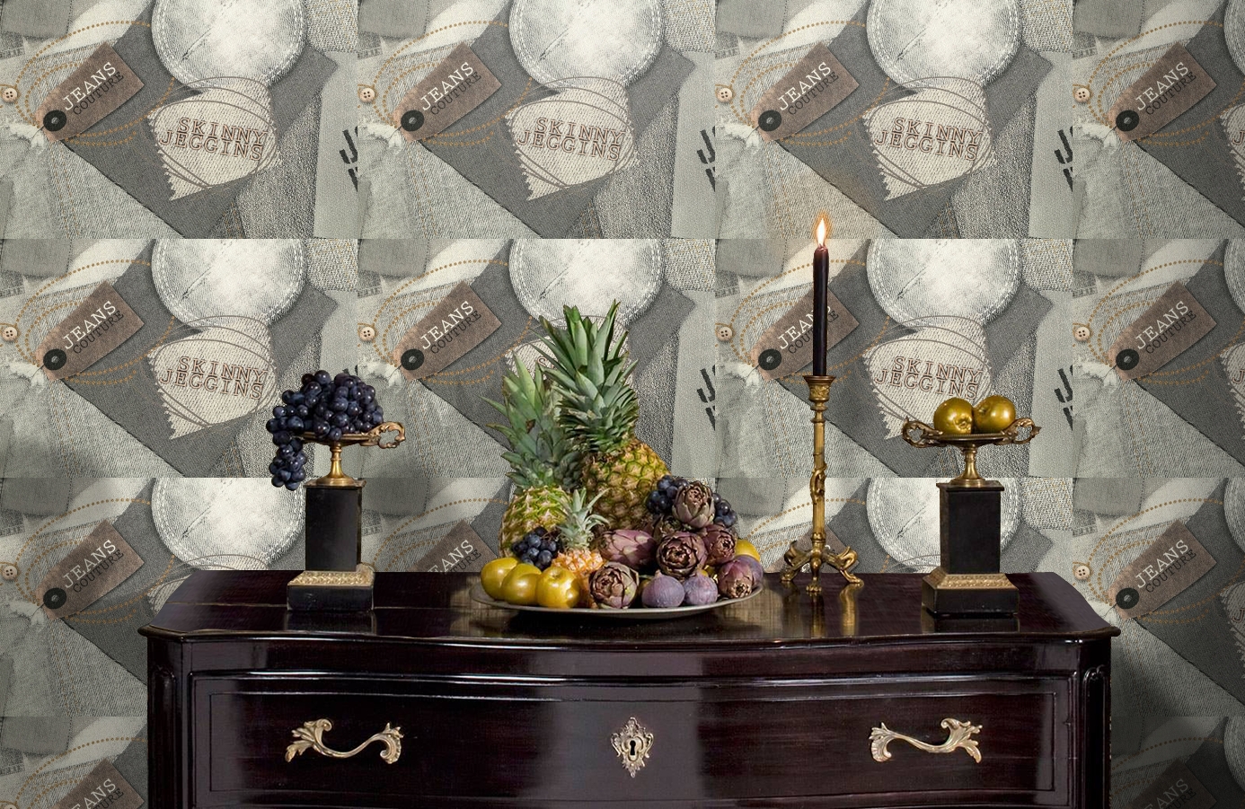 Обои 724-42 фото в интерьере гостиной