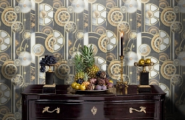 Обои 90017-43 фото в интерьере гостиной превью