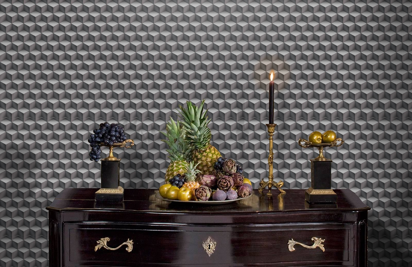 Обои R54327-4 фото в интерьере гостиной