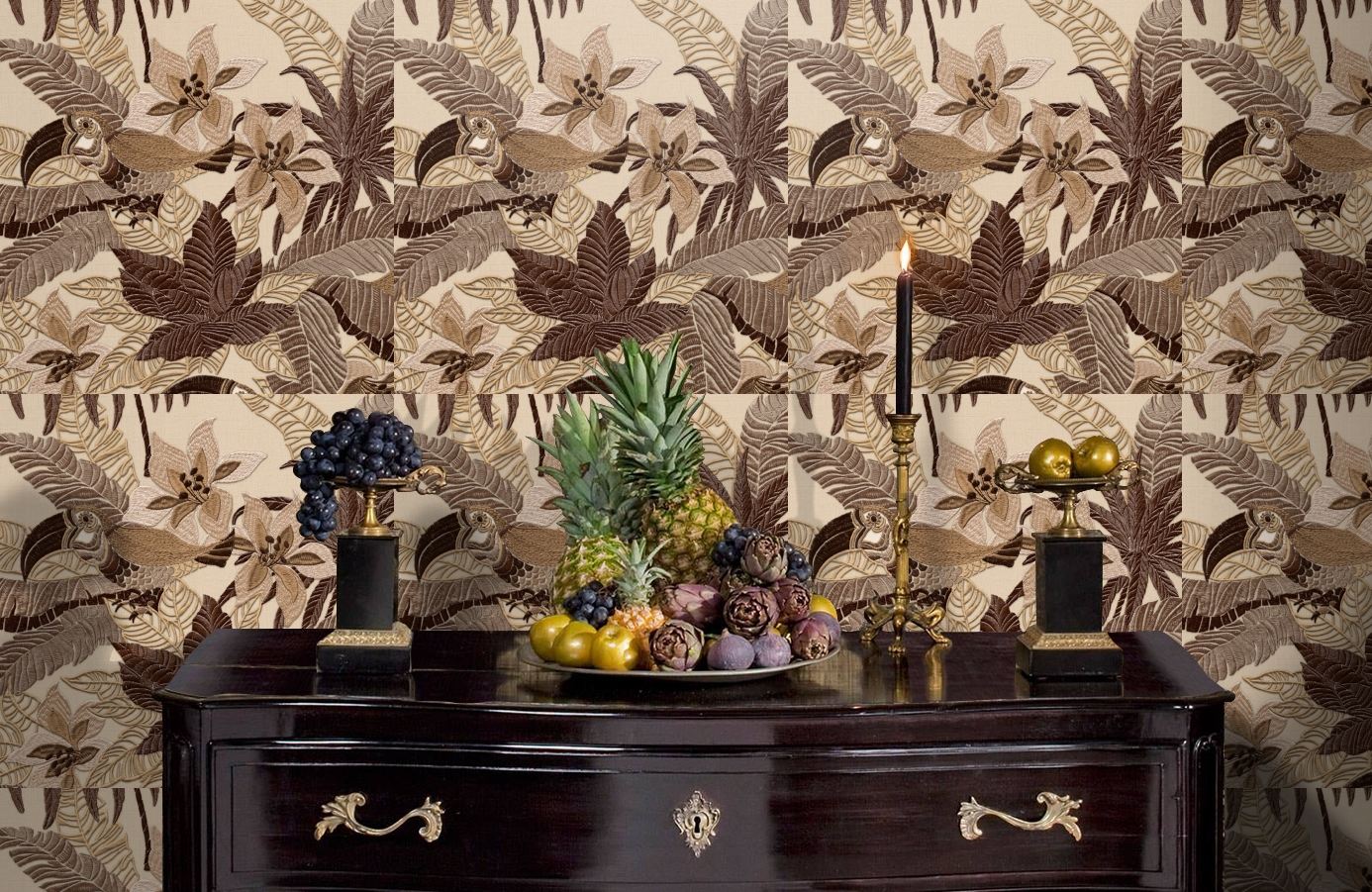 Обои RWT1801-3 фото в интерьере гостиной