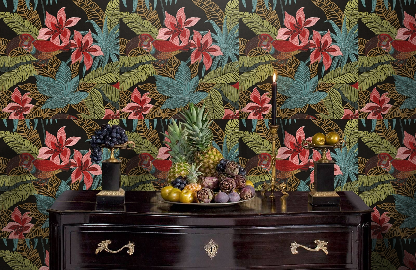 Обои RWT1801-5 фото в интерьере гостиной