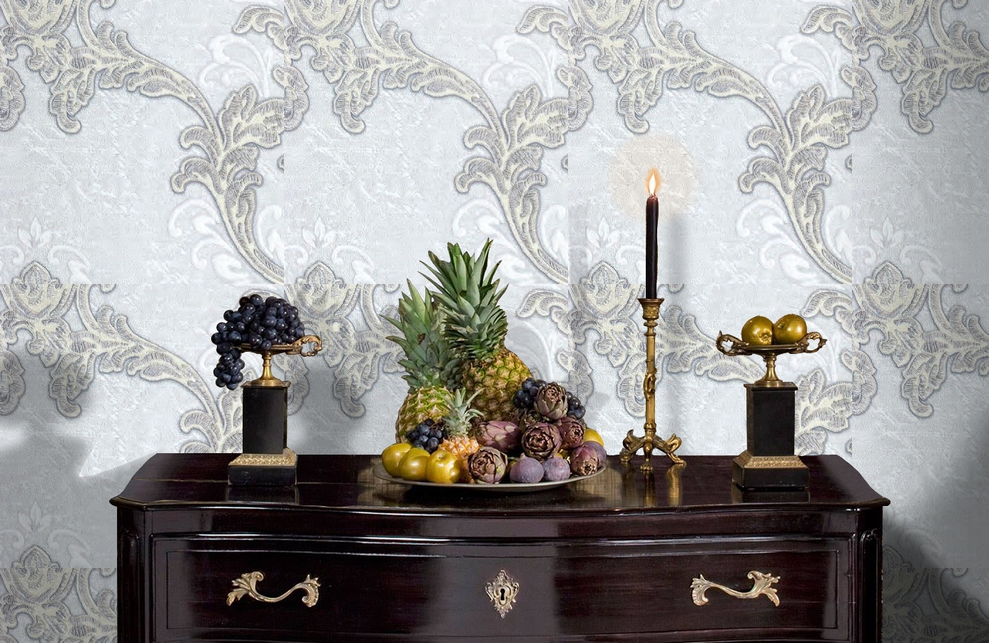 Обои 10017-07 фото в интерьере гостиной