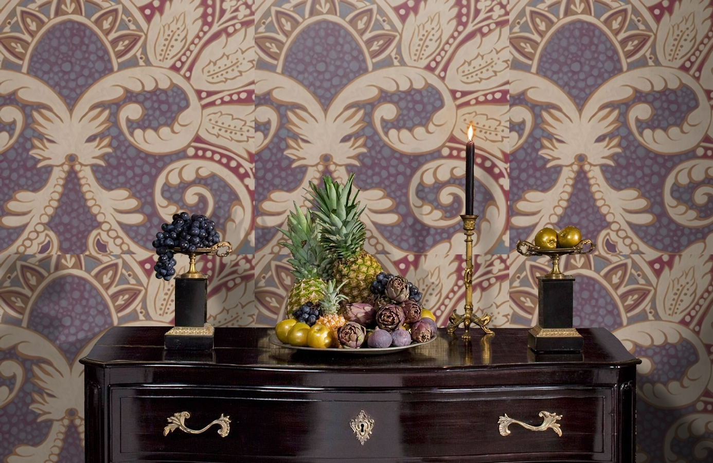 Обои Rococo 4 фото в интерьере гостиной