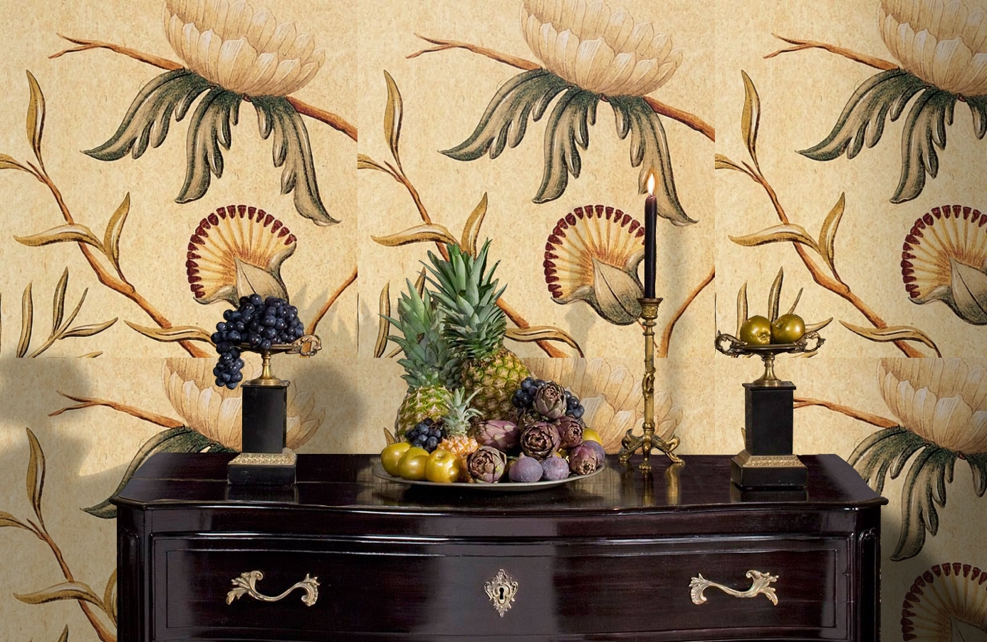 Обои Adamseden-Buttermilk-Wpcw фото в интерьере гостиной